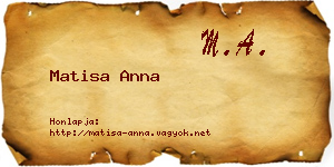 Matisa Anna névjegykártya