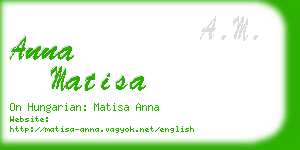 anna matisa business card